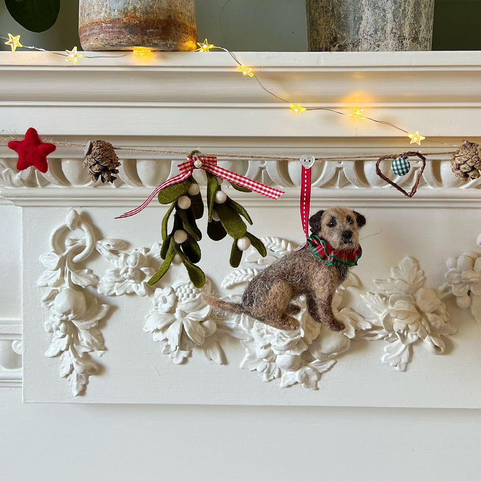Thumbnail: Christmas garland ... Murphy Border Terrier