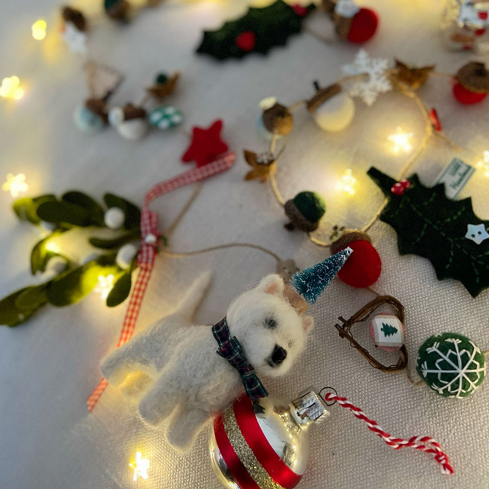 Thumbnail: Christmas garland ... Angus the Westie