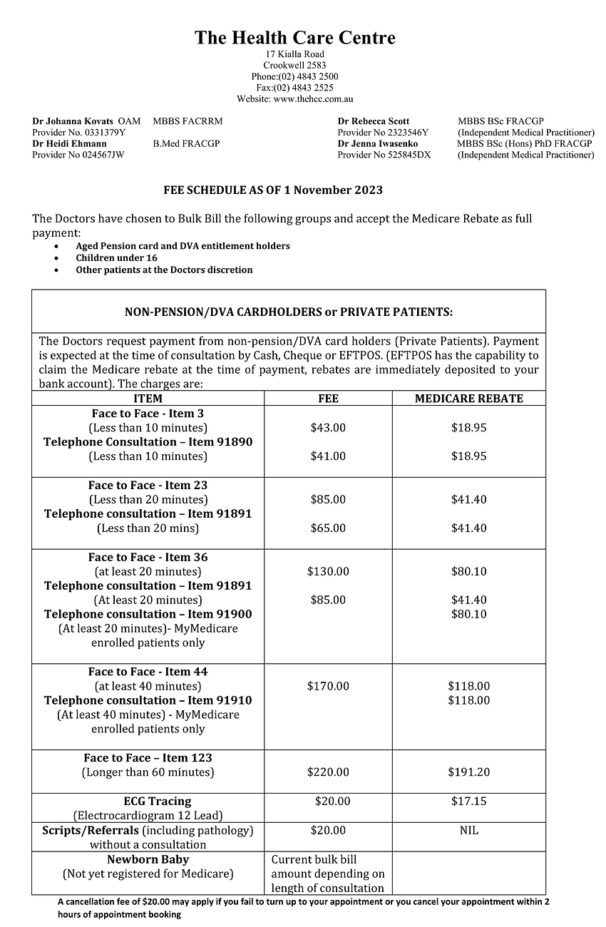 THCC FEES SCHEDULE Mysite thcc-fees-schedule-mysite