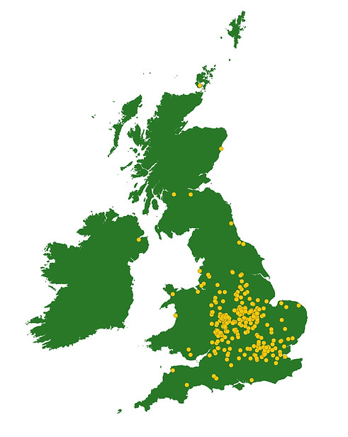 A map showing G&J's past project locations