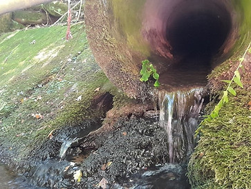 An outfall pipe