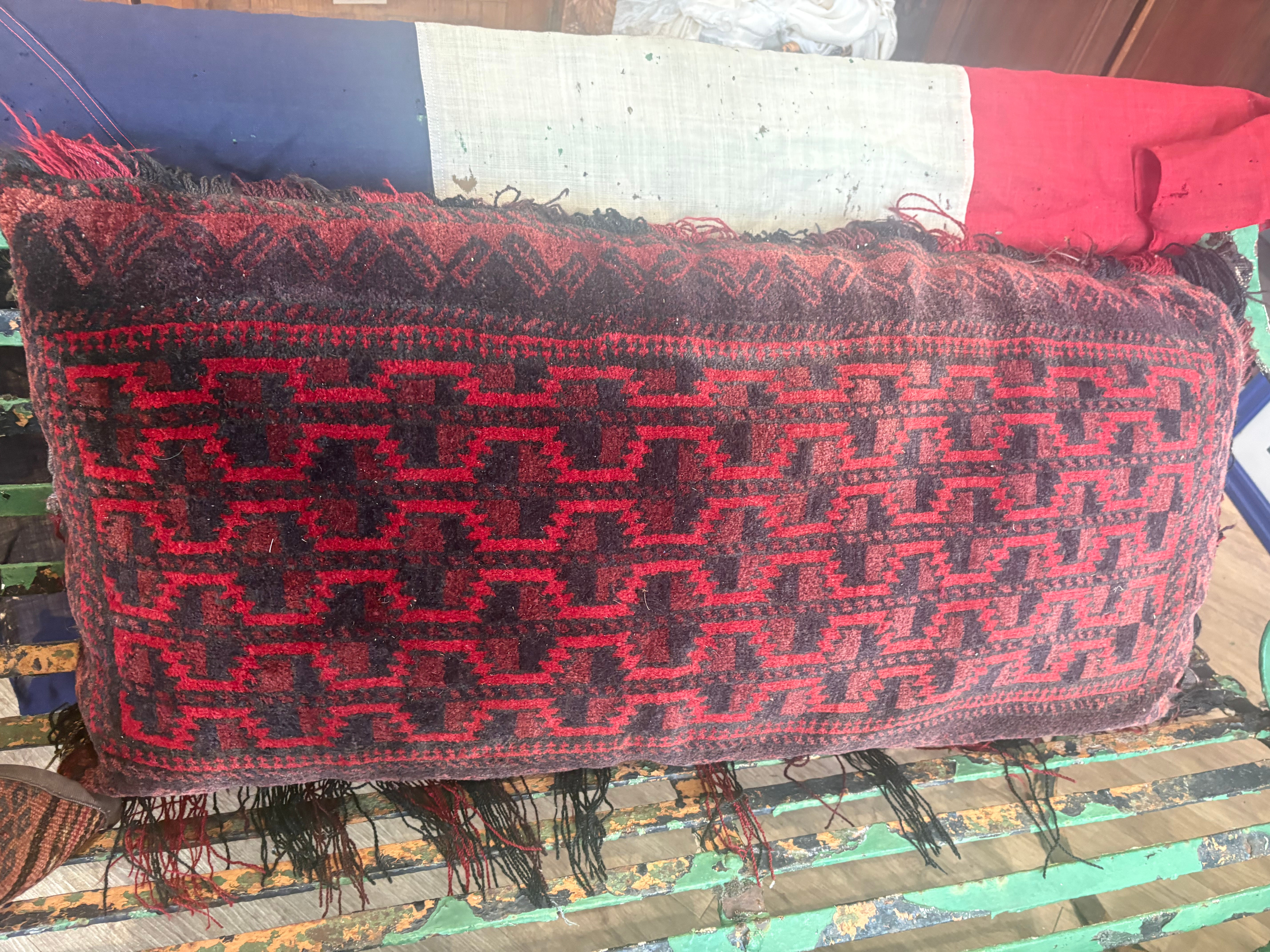 Antique Afghan Baluch Balisht Tribal Wool Cushion c.1900