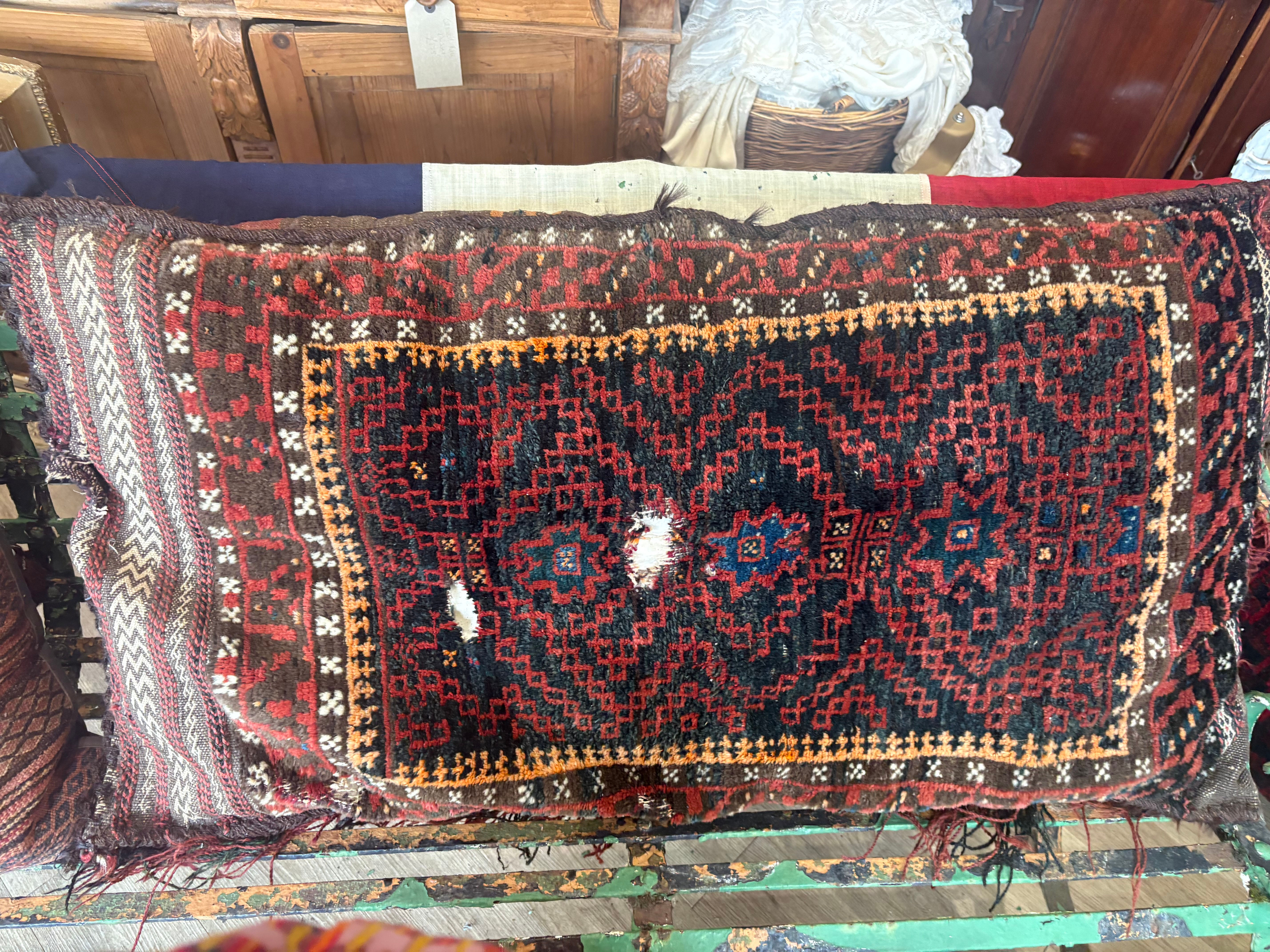 Antique Afghan Baluch Balisht Tribal Wool Cushion c.1900