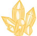 Golden crystal cluster icon for healing and mindfulness visuals