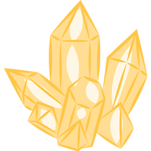 Golden crystal cluster icon for healing and mindfulness visuals