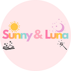 Partial Sunny and Luna logo with pastel sun and moon