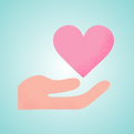 A tender image of a hand holding a heart, symbolizing love, kindness, and care.