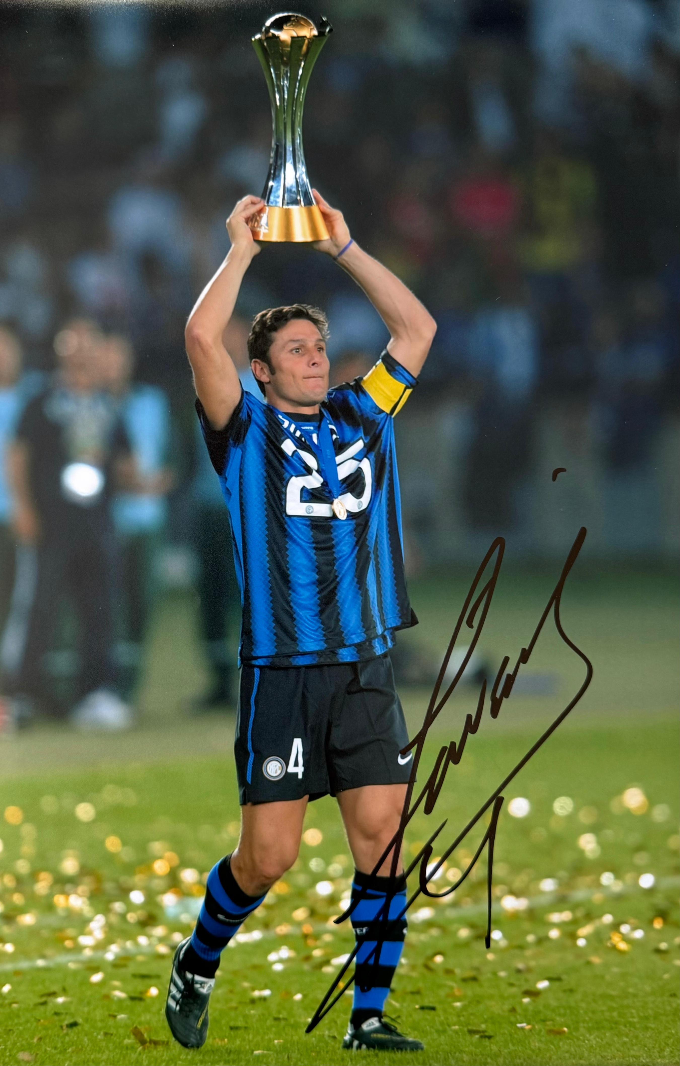 Javier Zanetti Signed A4 Inter Milan Photo (2)
