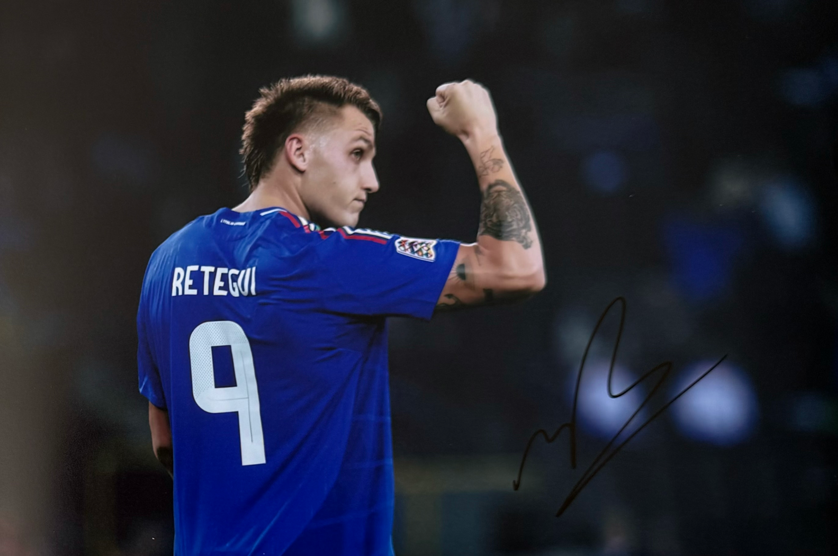 Mateo Retegui Signed Italy A4 Photo