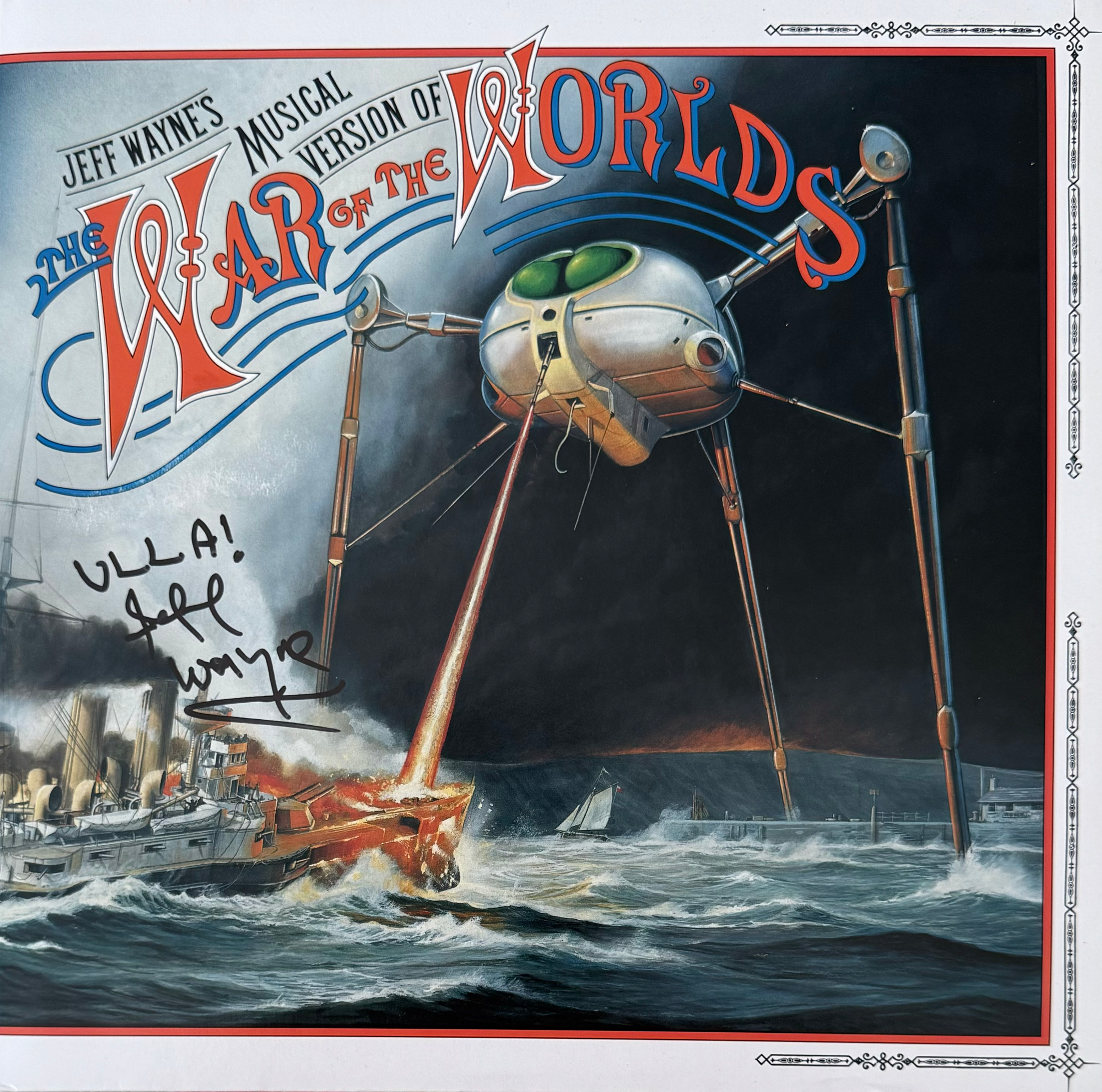 Jeff Wayne Signed 12’ War Of The Worlds Vinyl Cover