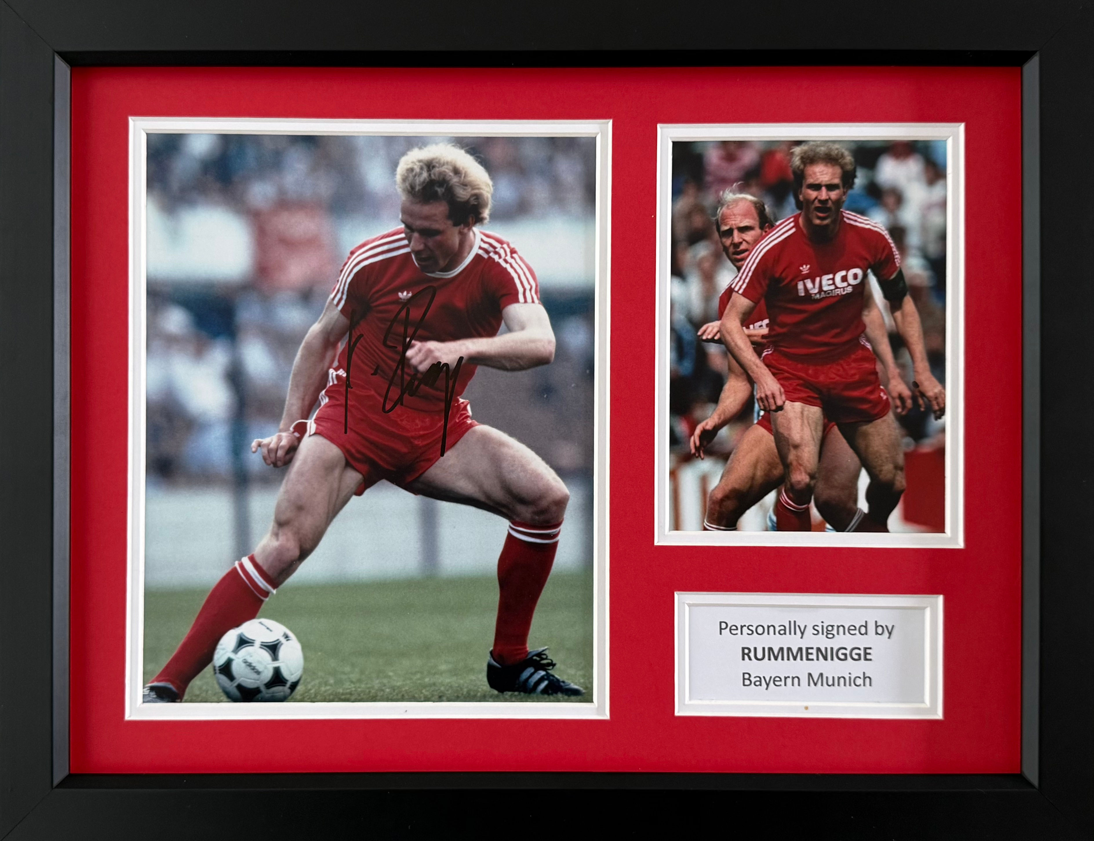 Karl-Heinz Rummenigge Signed Bayern Munich Photo In A3 Frame Display