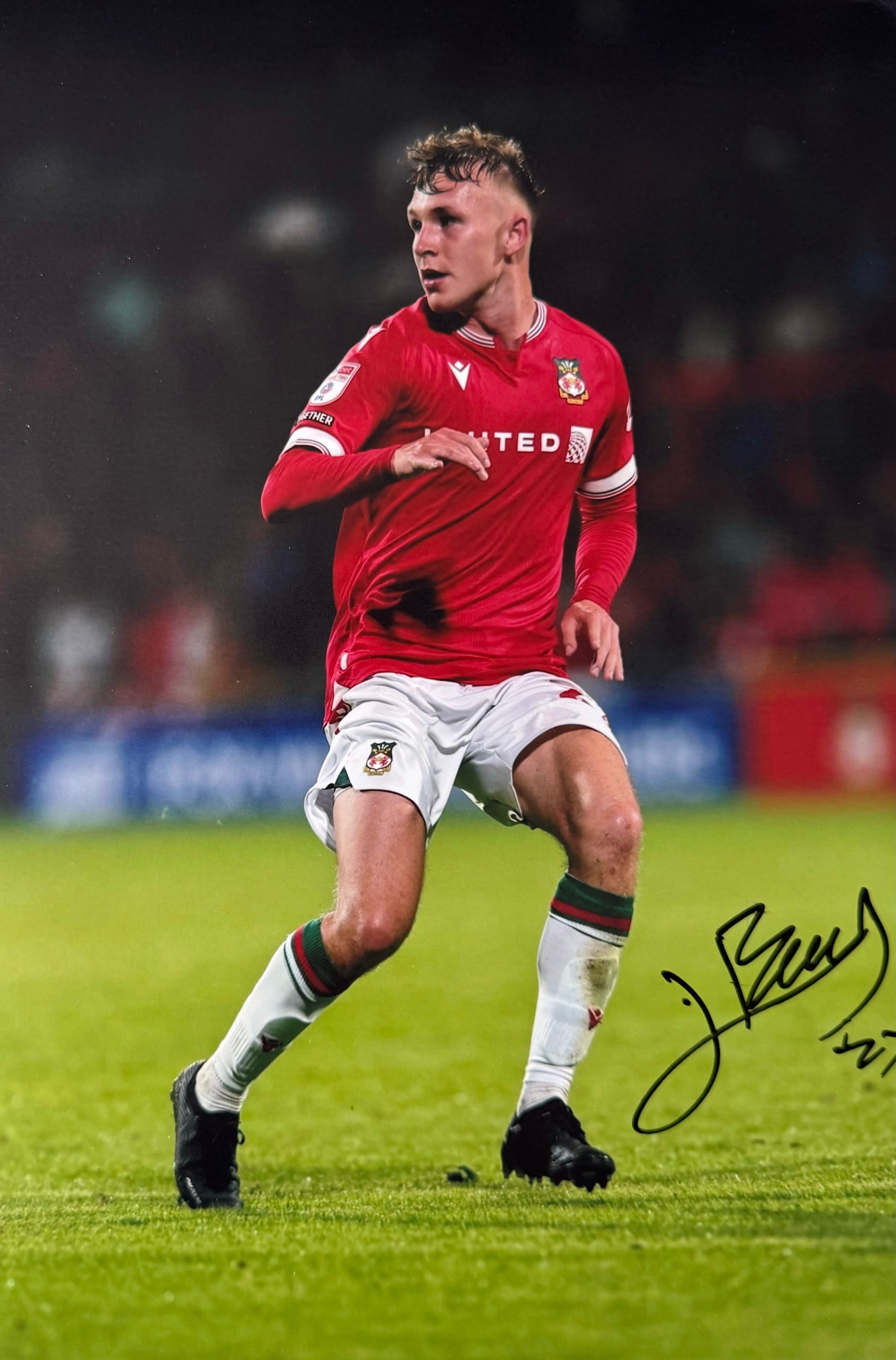 Jake Bickerstaff Signed Wrexham A.F.C. A4 Photo (2)