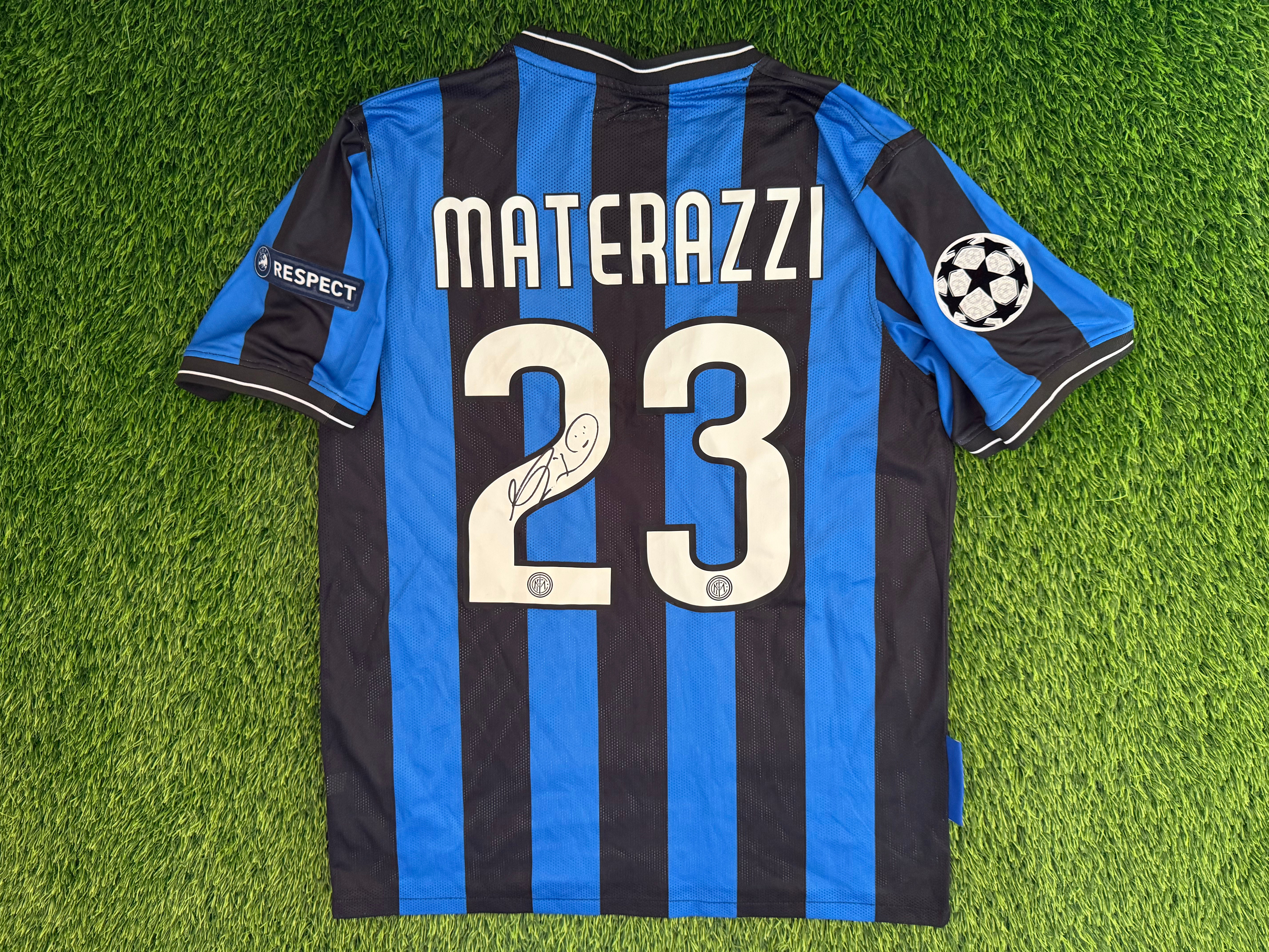 Marco Materazzi Signed Inter Milan 2010 Champions League Winners Shirt