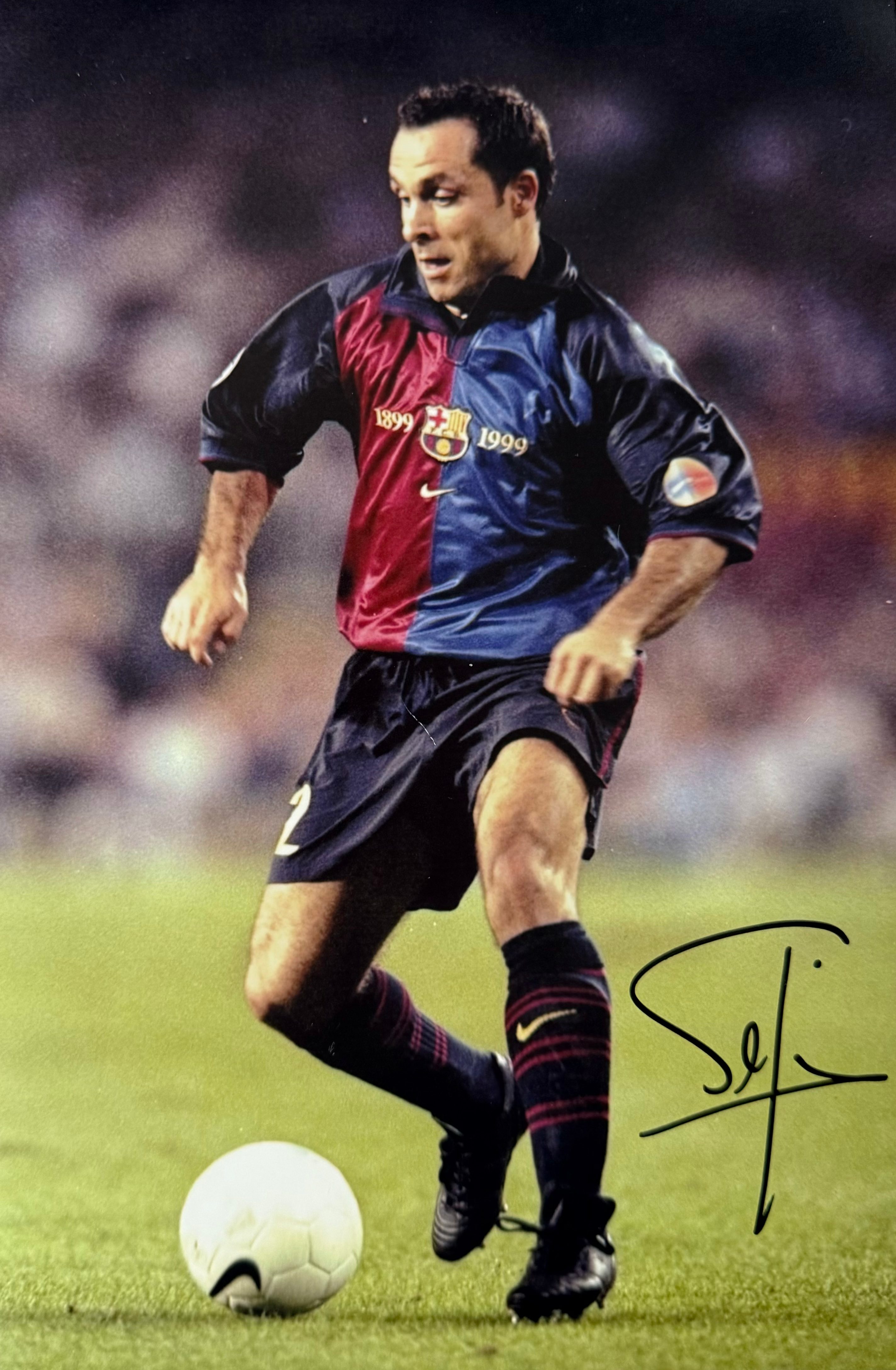 Sergi Barjuán Signed Barcelona A4 Photo