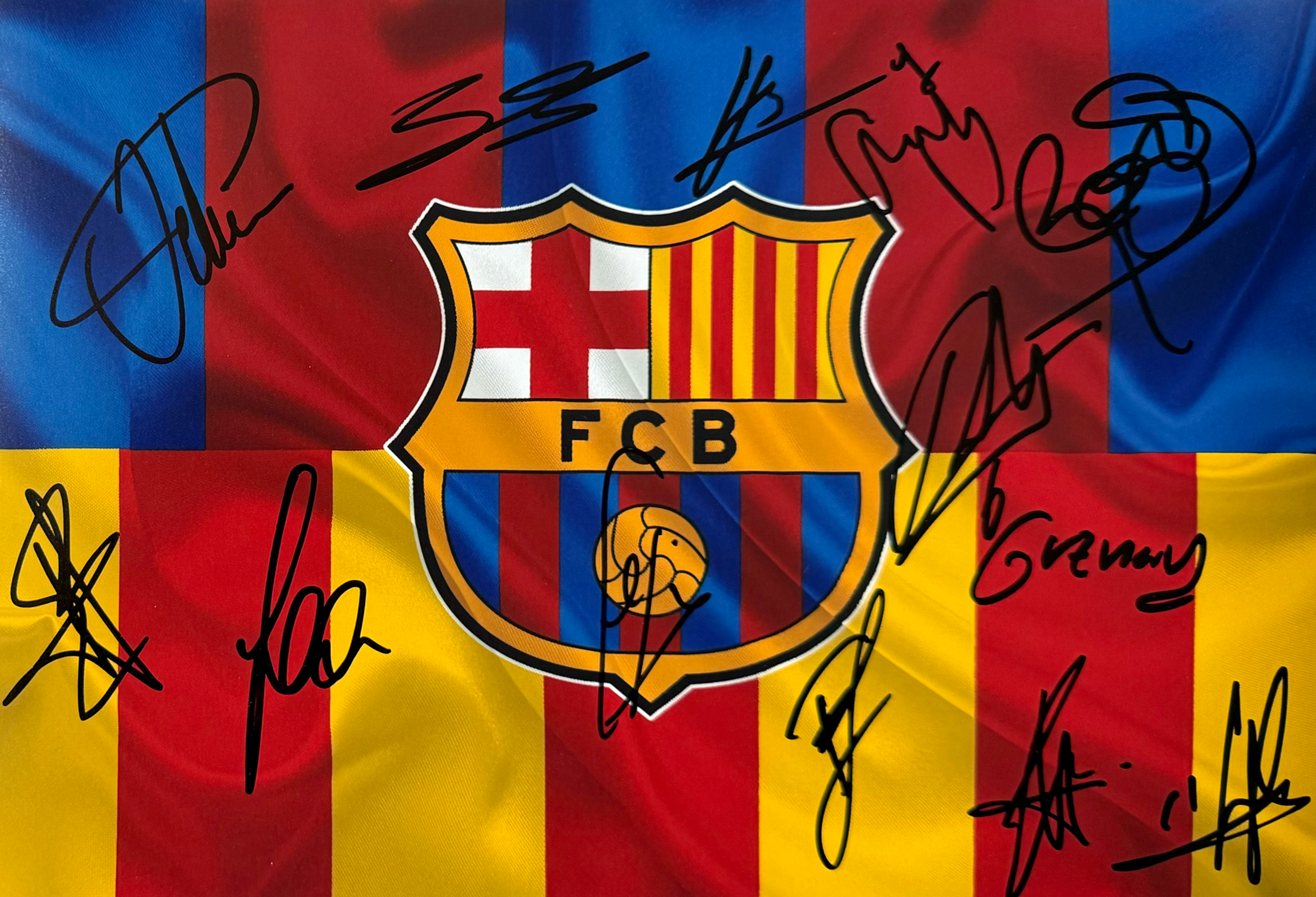Barcelona Legends Multi Signed A4 Photo (8)