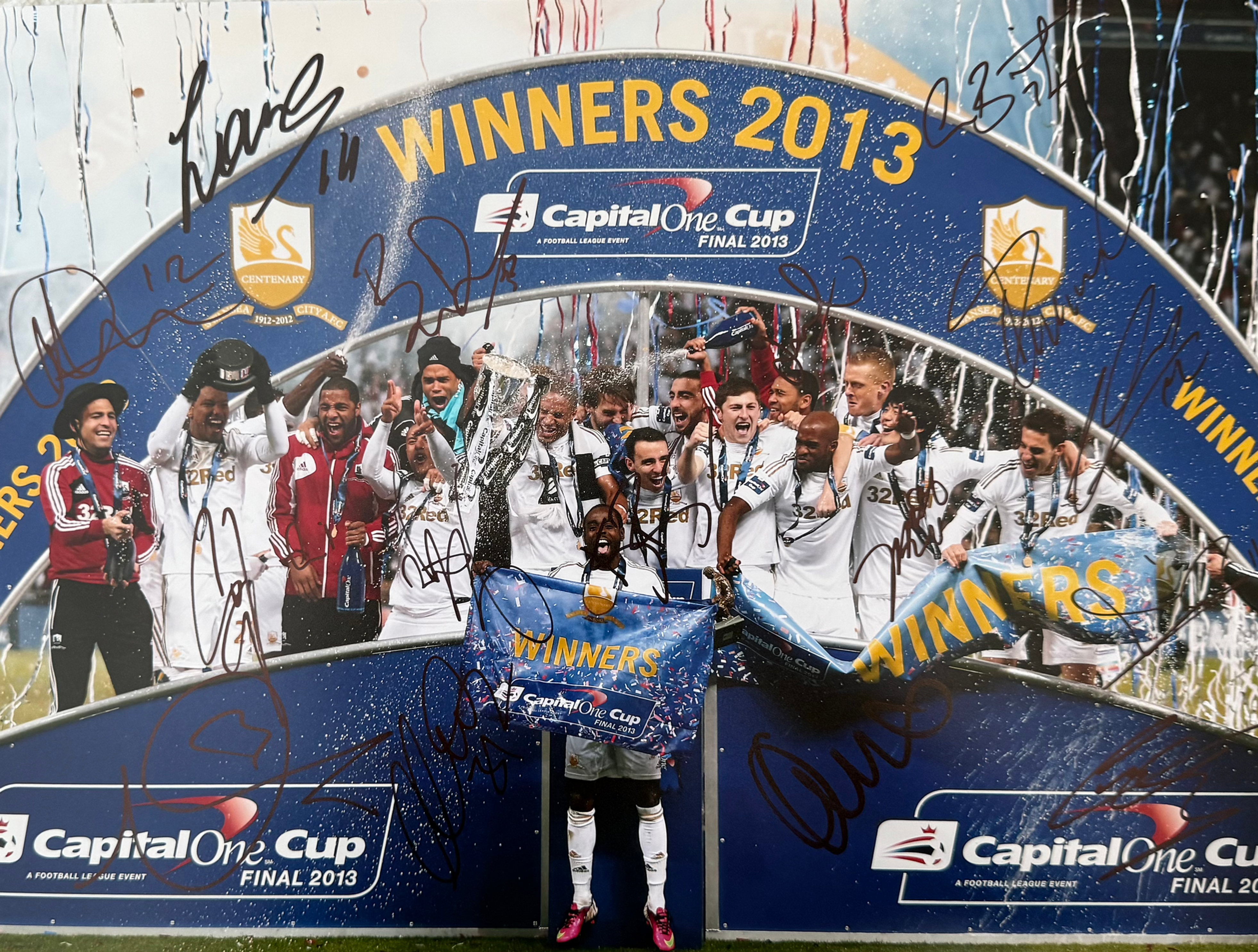 Swansea City Signed 16x12 Photo By League Cup Winners Squad (7)