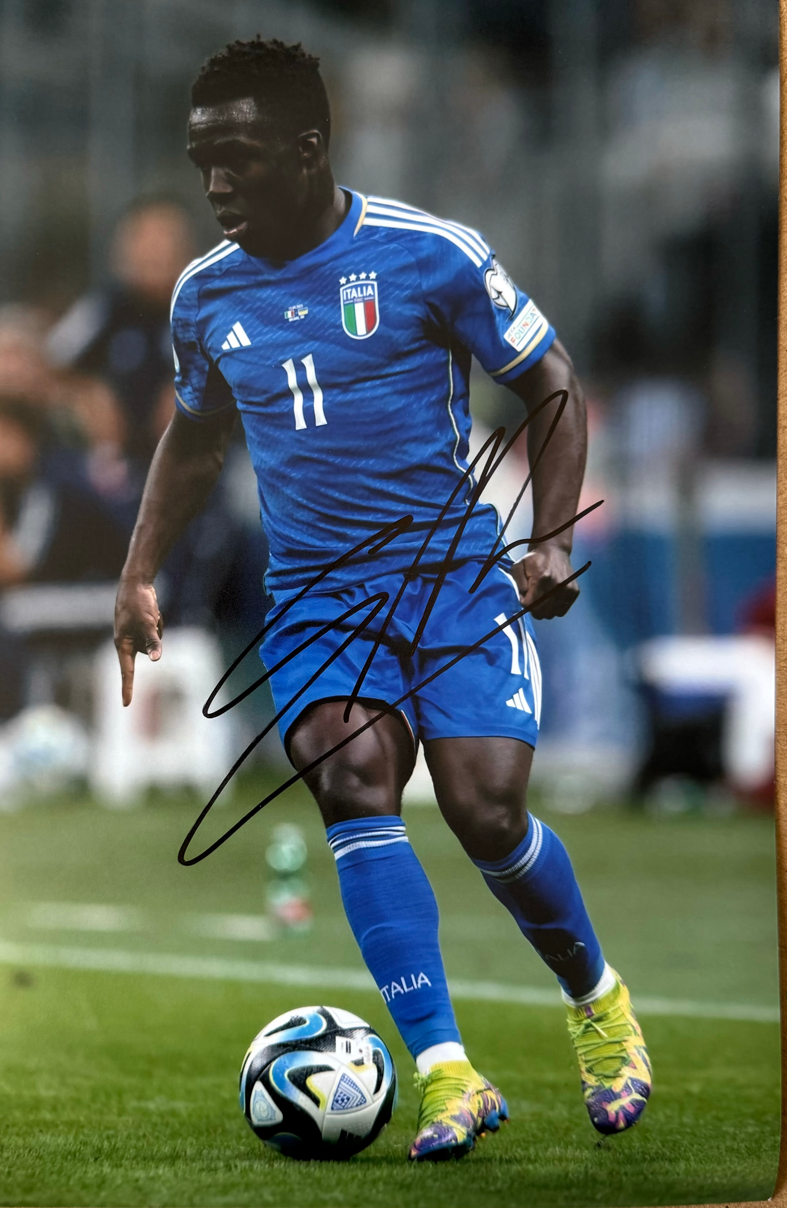 Wilfried Gnonto Signed Italy A4 Photo