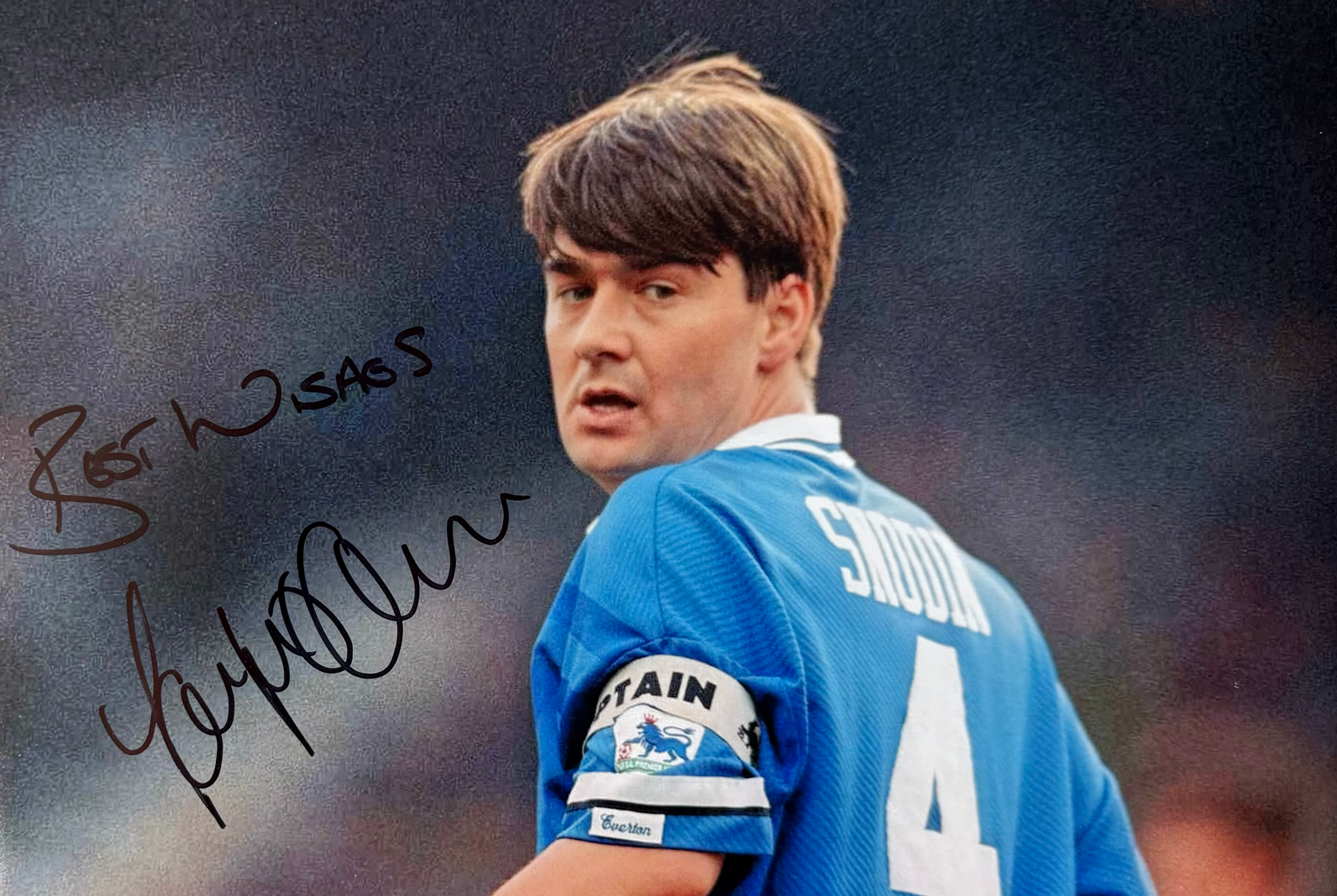 Ian Snodin Signed Everton A4 Photo