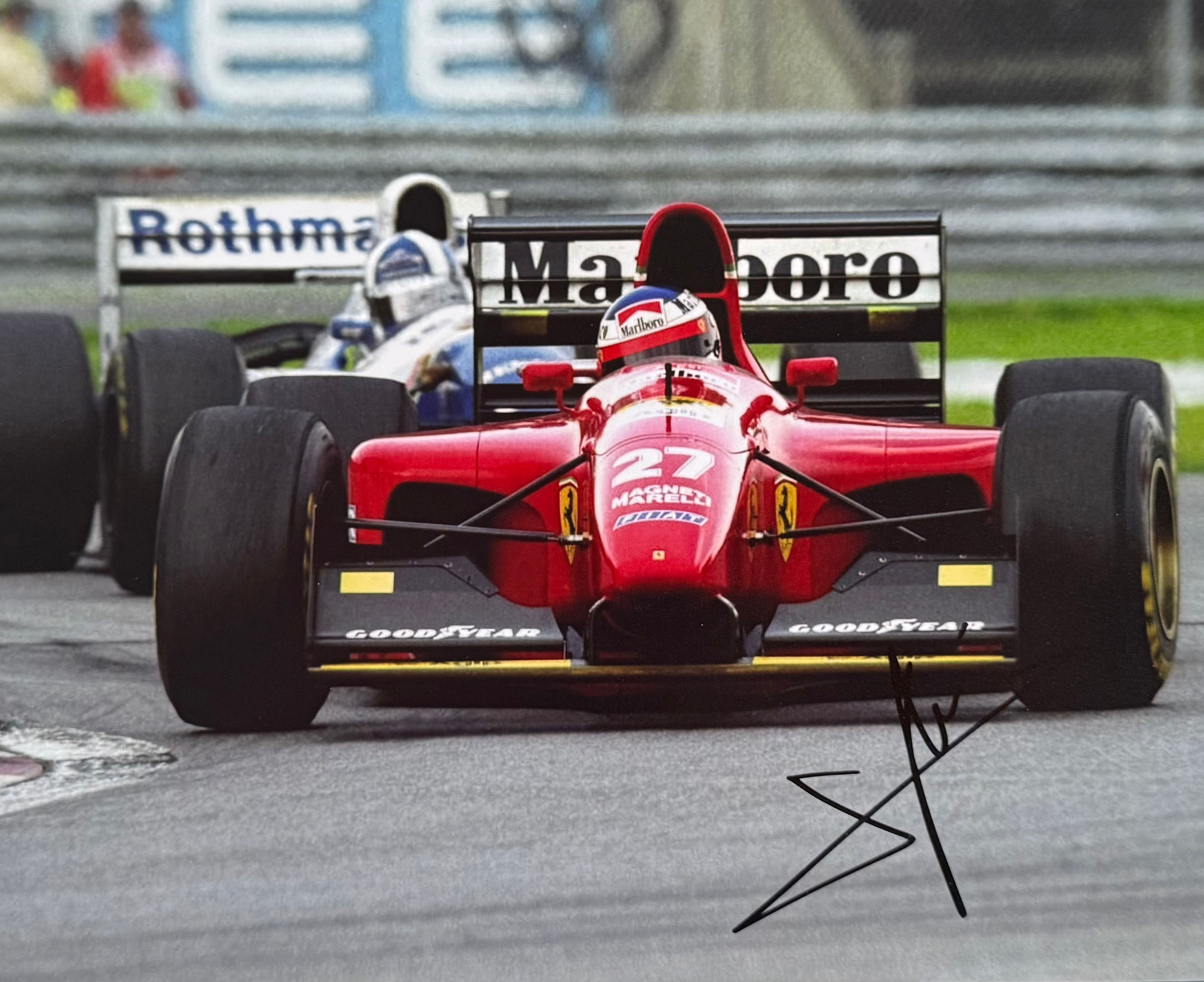 Jean Alesi Signed Ferrari Formula One 10x8 Photo (2)