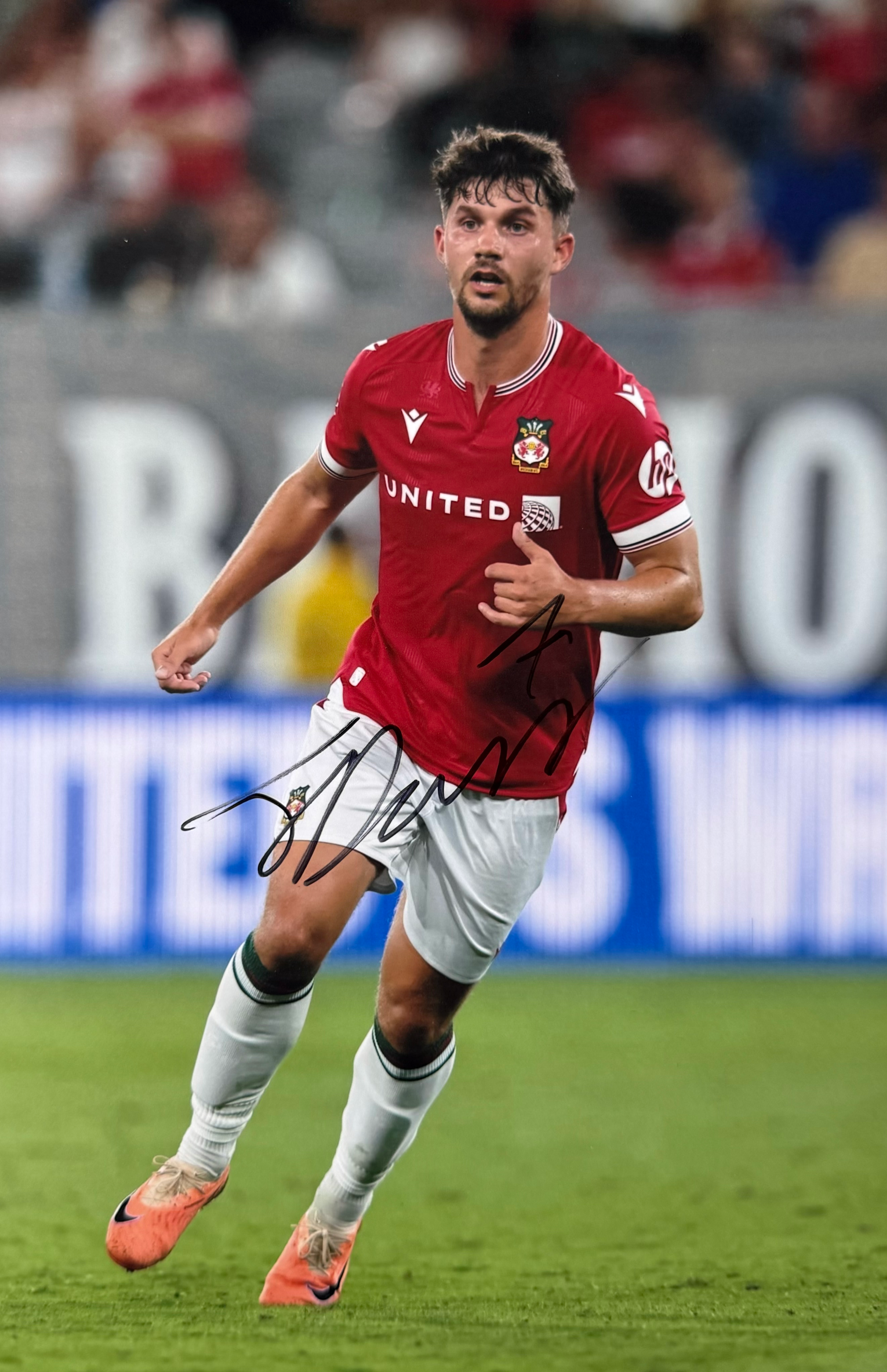 Jordan Davies Signed Wrexham A.F.C. A4 Photo