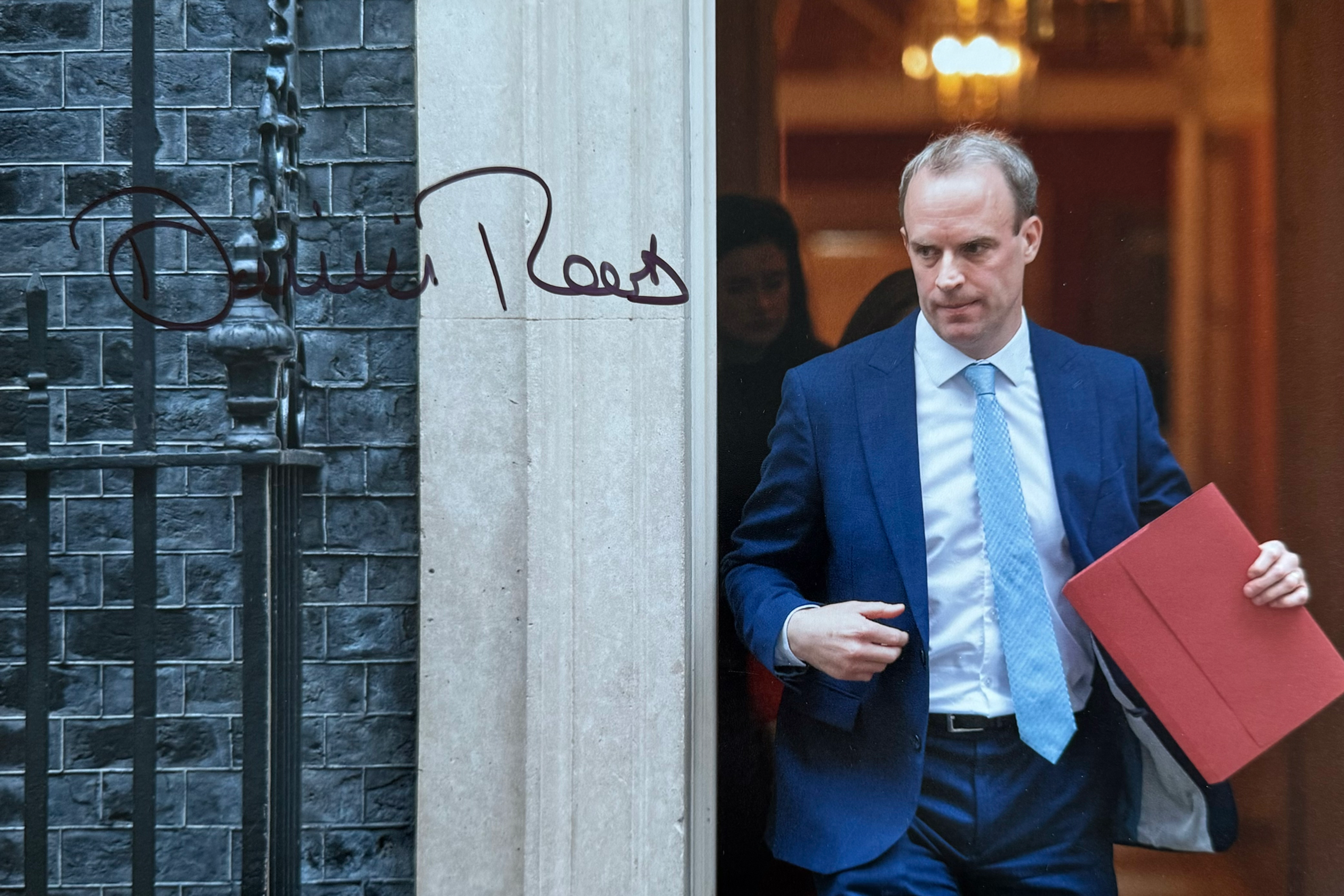 Dominic Raab Signed A4 Photo