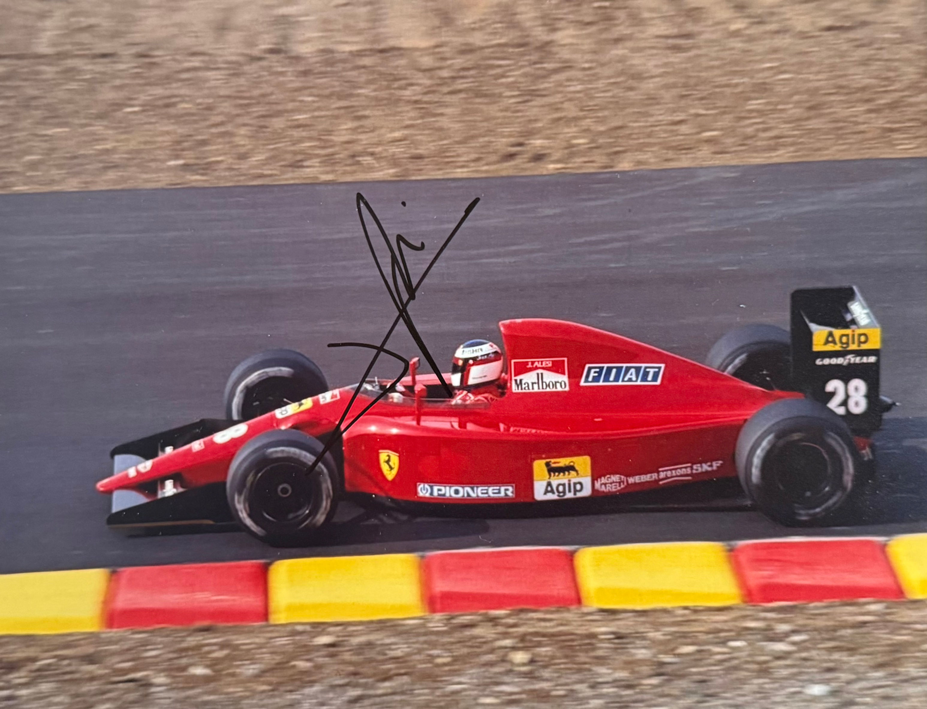Jean Alesi Signed Ferrari Formula One 10x8 Photo