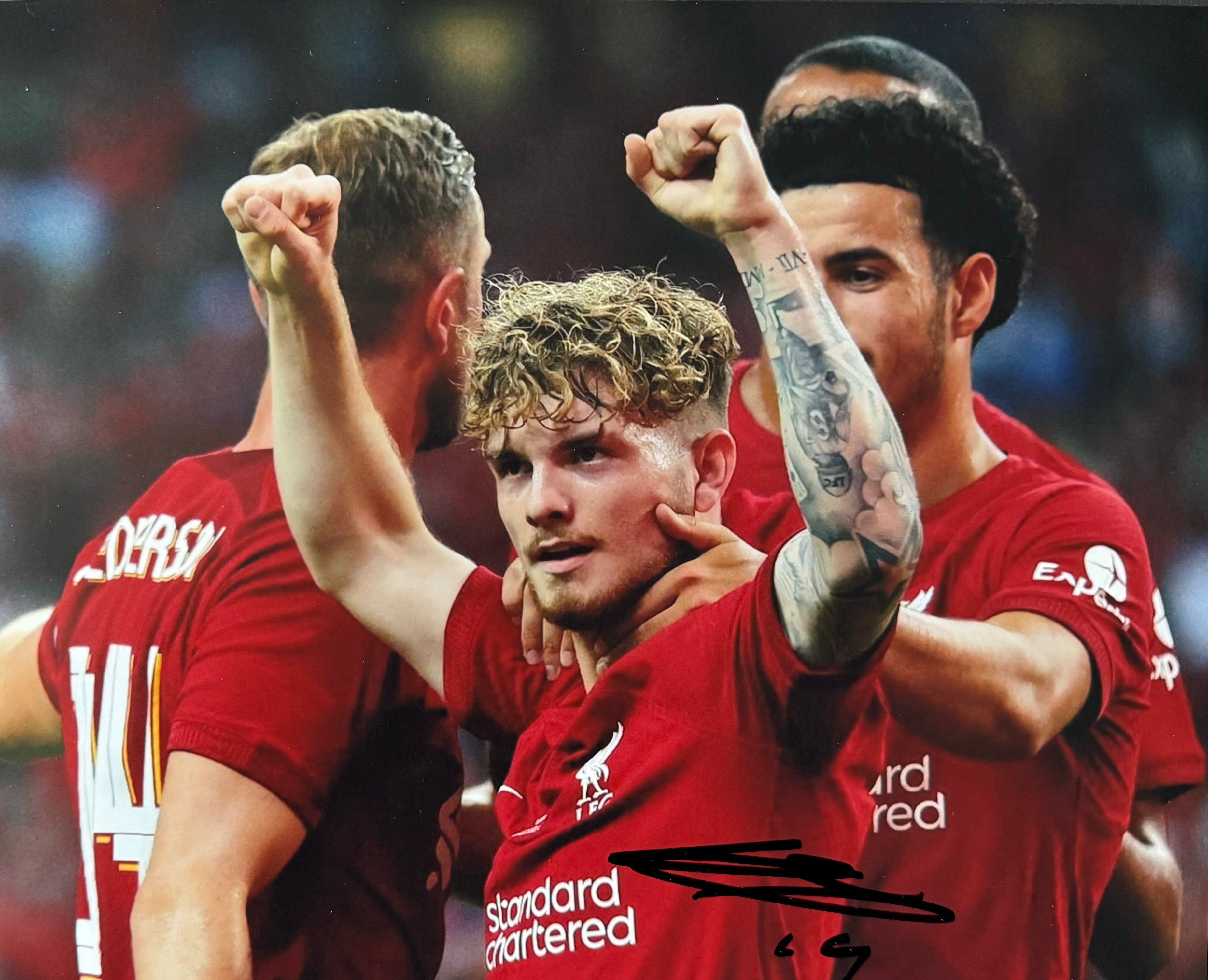 Harvey Elliott Signed Liverpool 10x8 Photo (4)