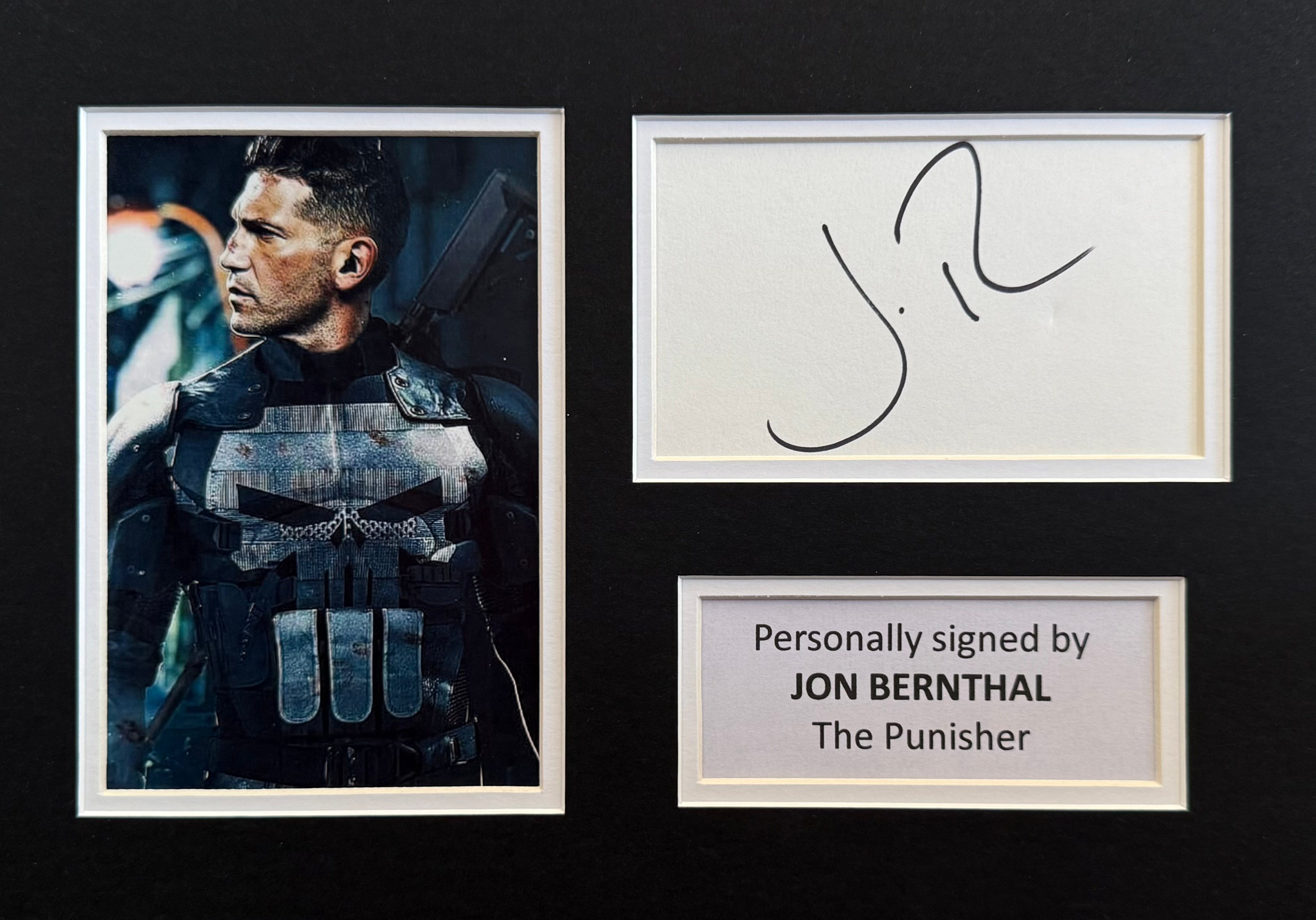 Jon Bernthal Signed White Card In A4 The Punisher Mount Display