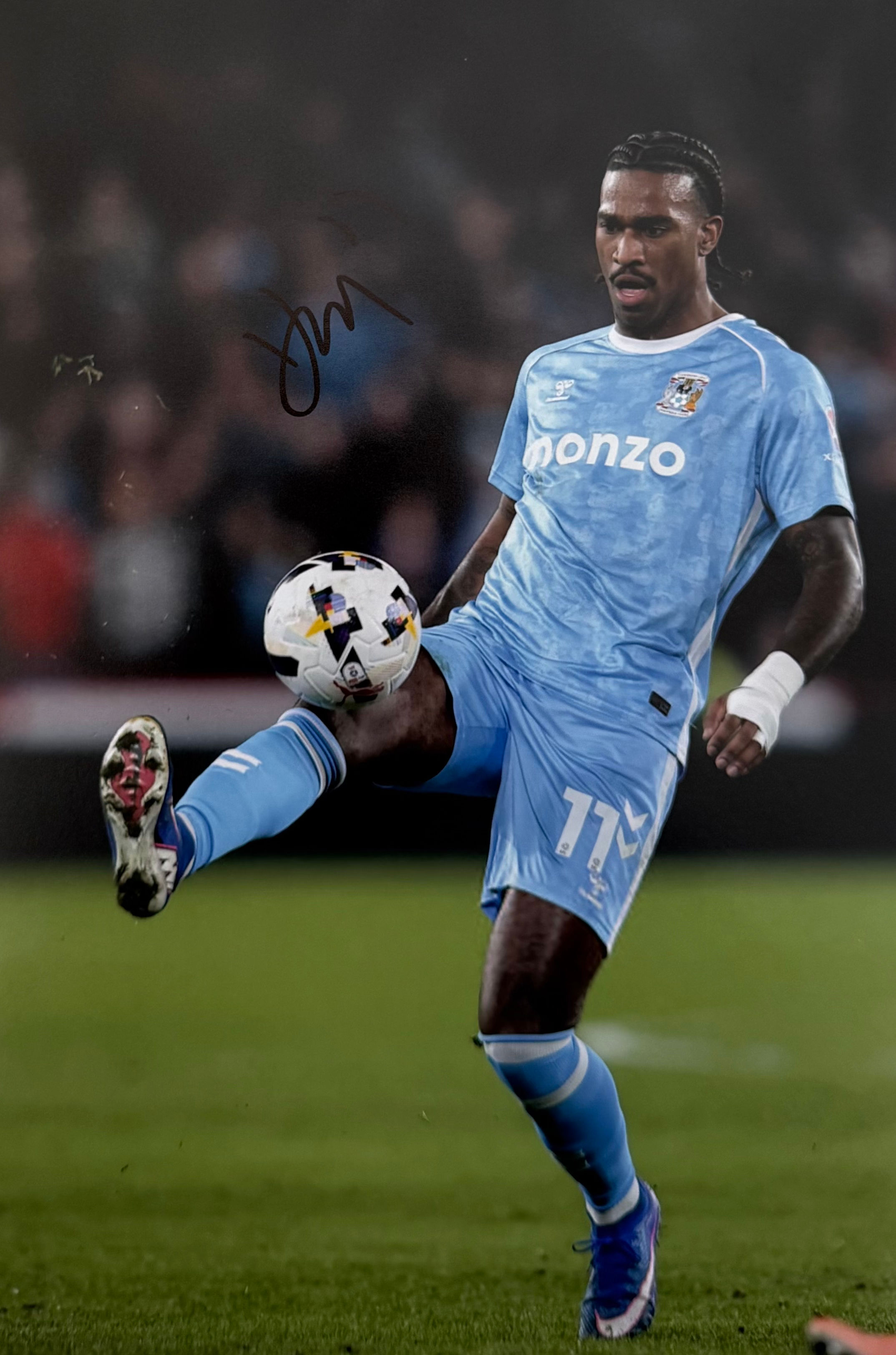 Haji Wright Signed Coventry City A4 Photo