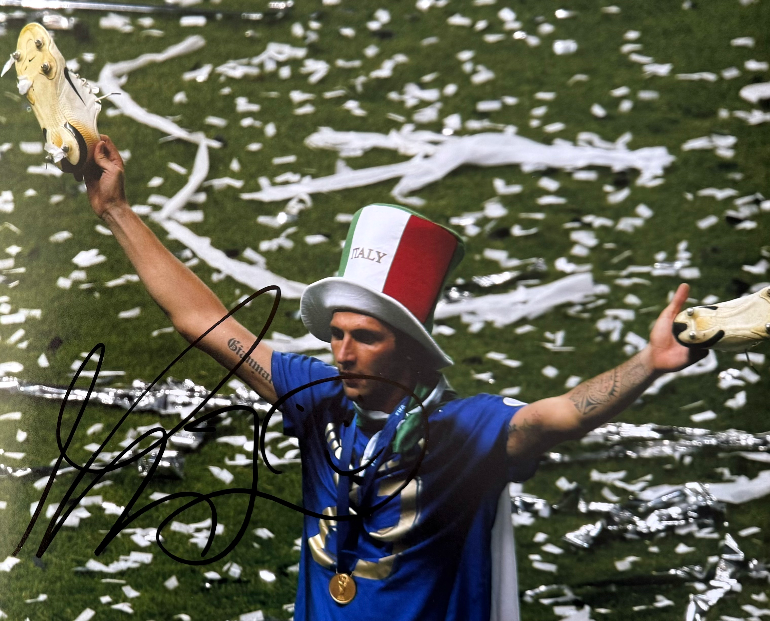 Marco Materazzi Signed Italy 10x8 Photo