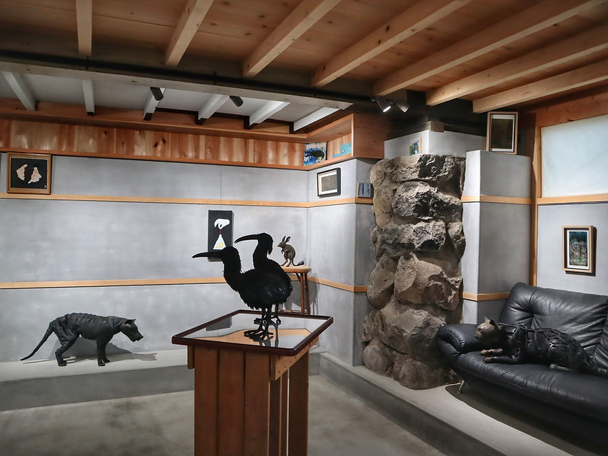 Interior of Art San Gallery in Gujo Hachiman, Japan, showcasing curated original artworks for sale.