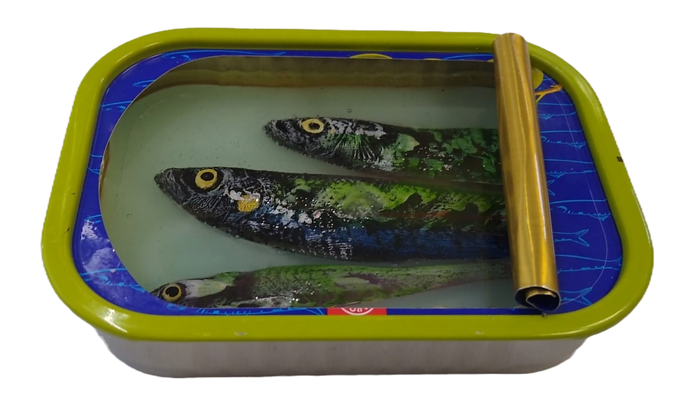 Artwork in a sardine's can