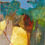 Thumbnail: Detail of textured yellow and green planes in the figurative abstraction Vers d’autres Finistère.