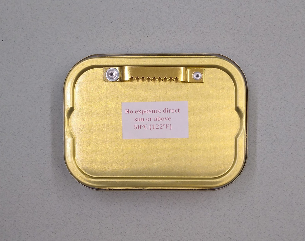 Thumbnail: Back of a sculpture in a tin can by Ortaire de Coupigny.