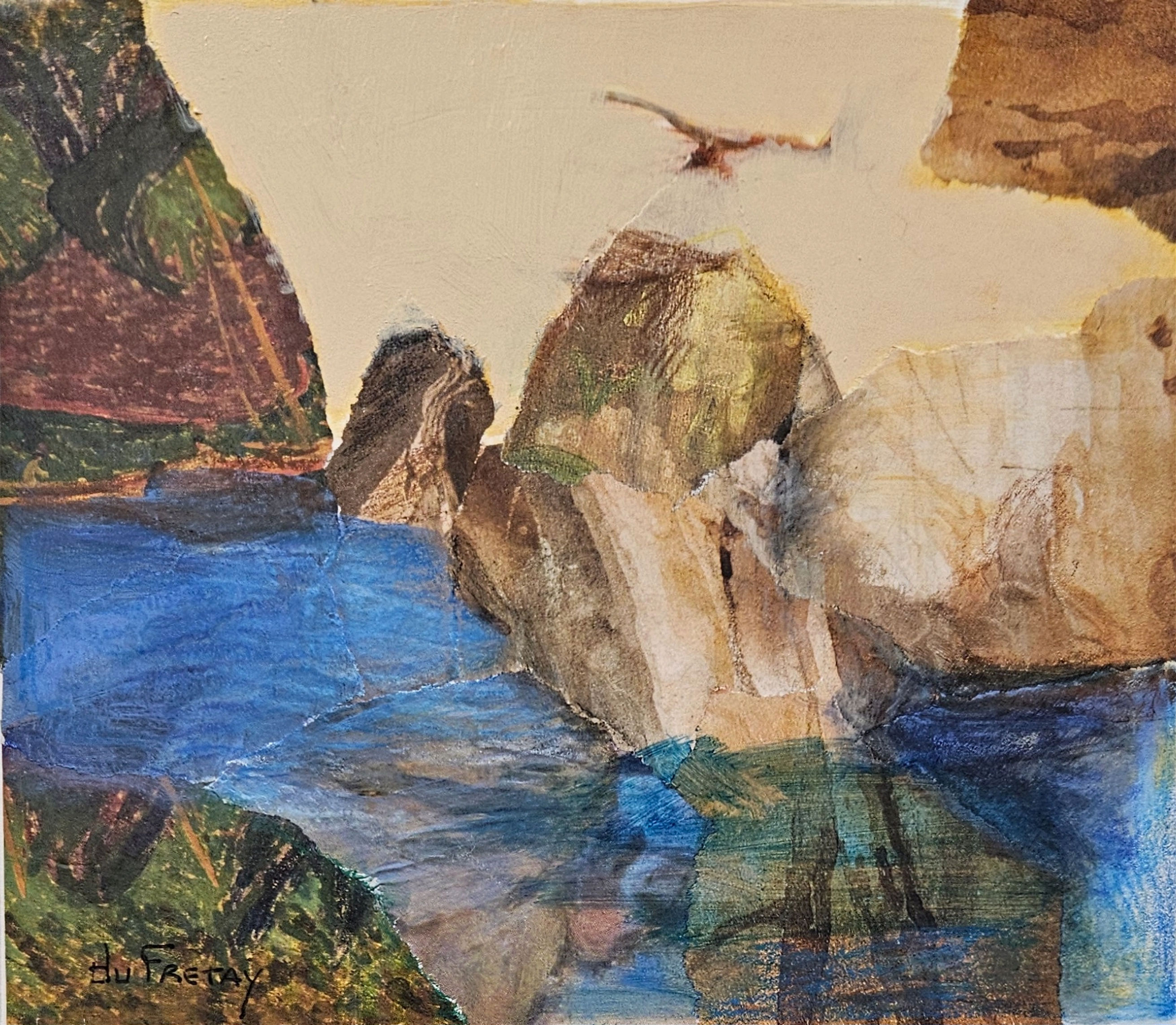 A bird flying, acrylic artwork by Christian Halna du Fretay