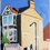 Thumbnail: Original oil painting of East London brick building with streetlamp by Sébastien Coueffic on Japanese shikishi board