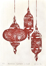 red moroccan lanterns