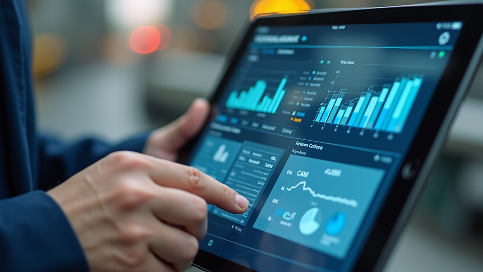 Close-up view of a digital maintenance management system on a tablet