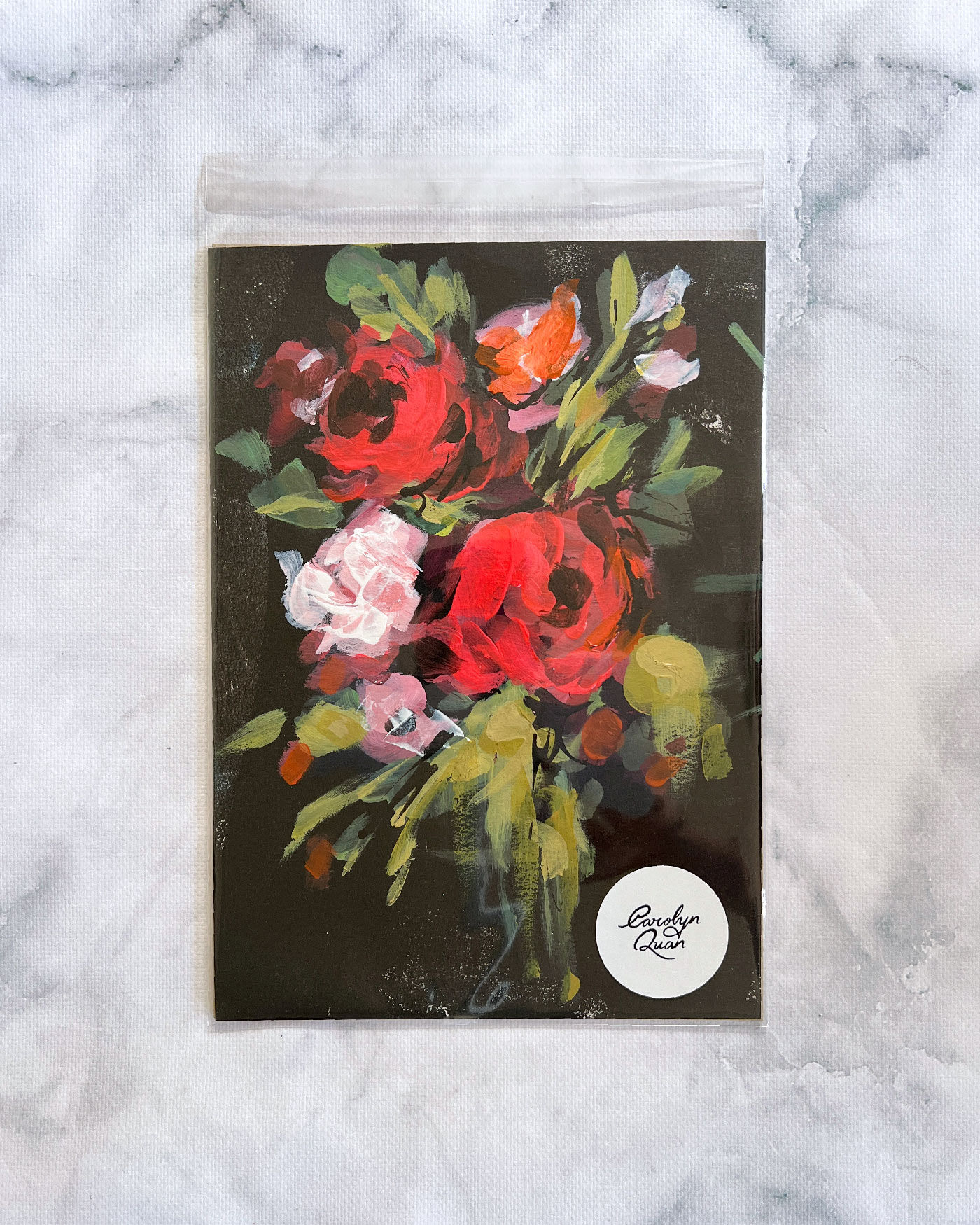 'Moody Roses I' Original Small Study A4