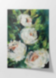 'White Peonies' on Fine Art Paper