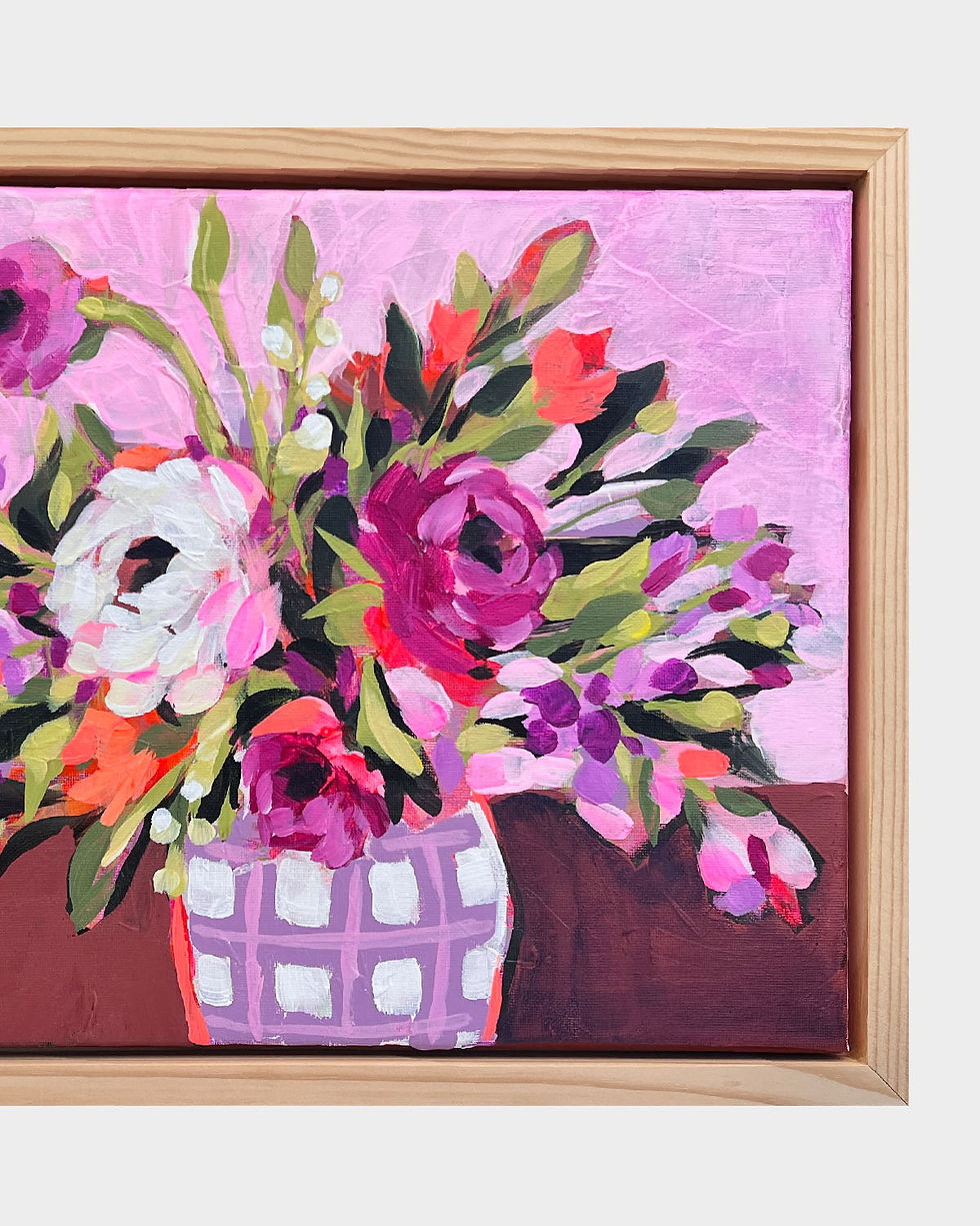 Thumbnail: 'Blooms in Vase III' Original Painting on Canvas