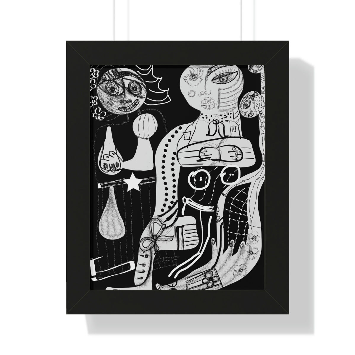 BLACK AND WHITE INFINITY Framed Vertical Poster