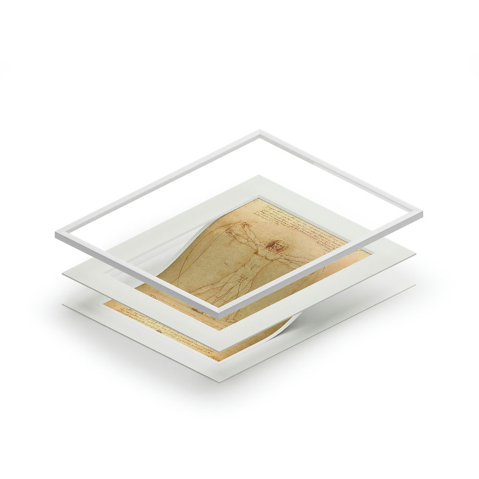 Thumbnail: VITRUVIAN MAN Fine Art Prints (Passepartout Paper Frame)