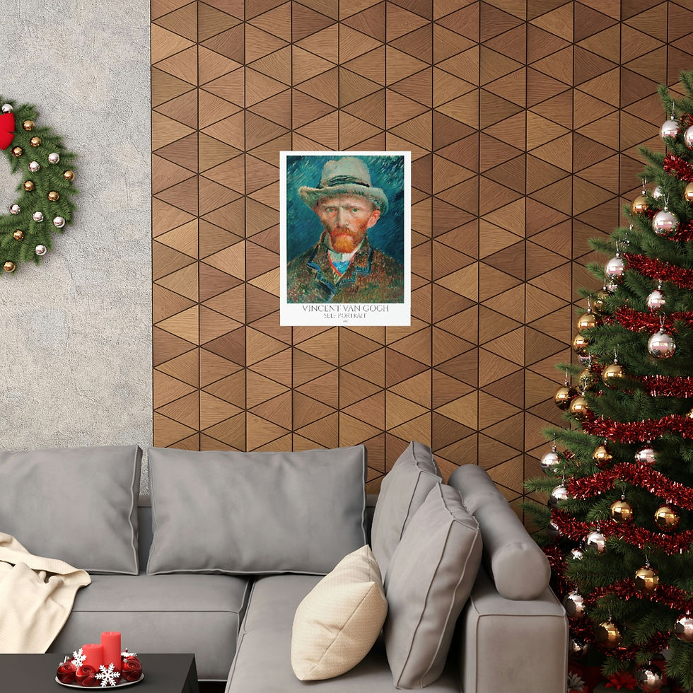 Thumbnail: SELF PORTRAIT VAN GOGH  (blue background) Premium Matte Vertical Posters