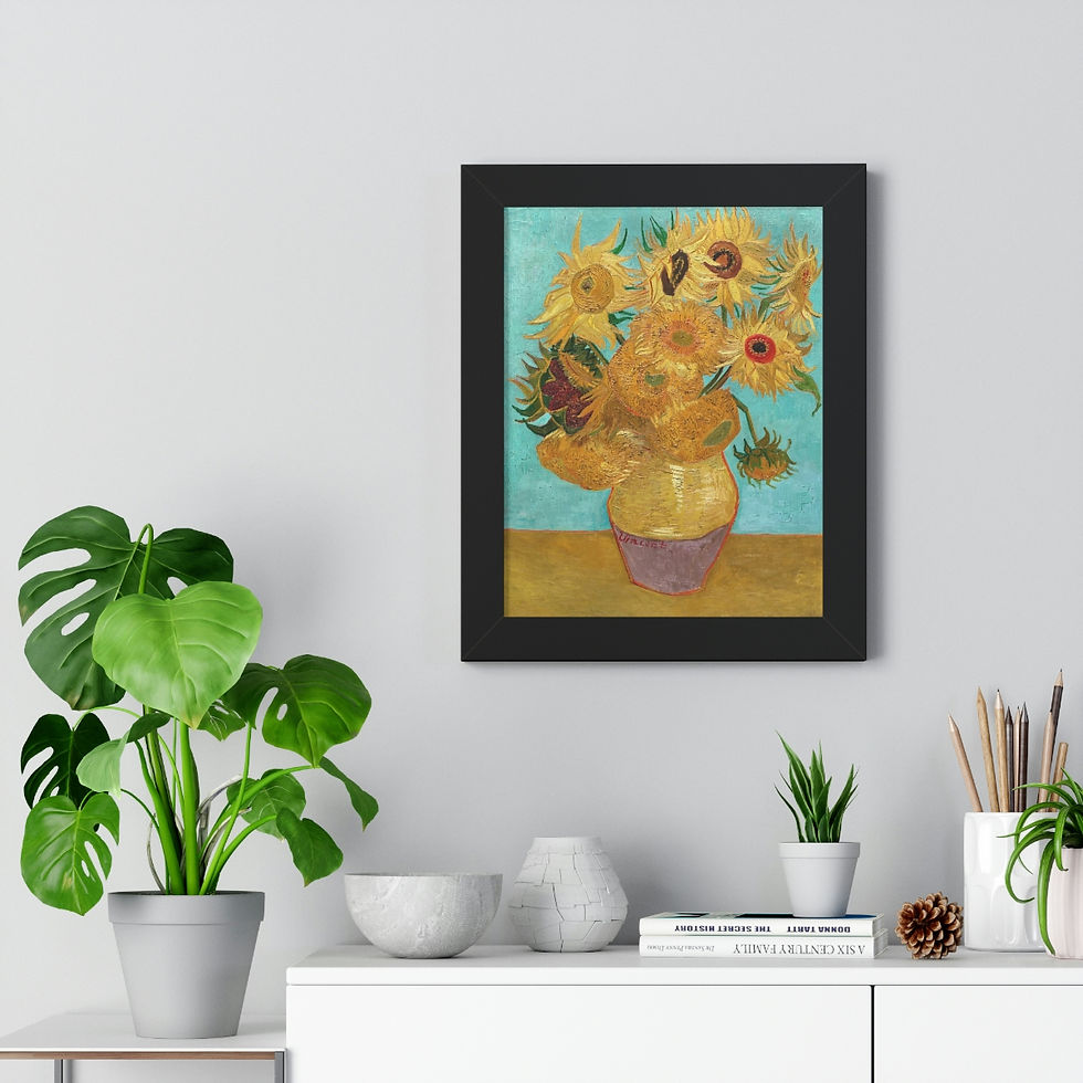 Thumbnail: VASE WITH TWELVE SUNFLOWERS Framed Vertical Poster