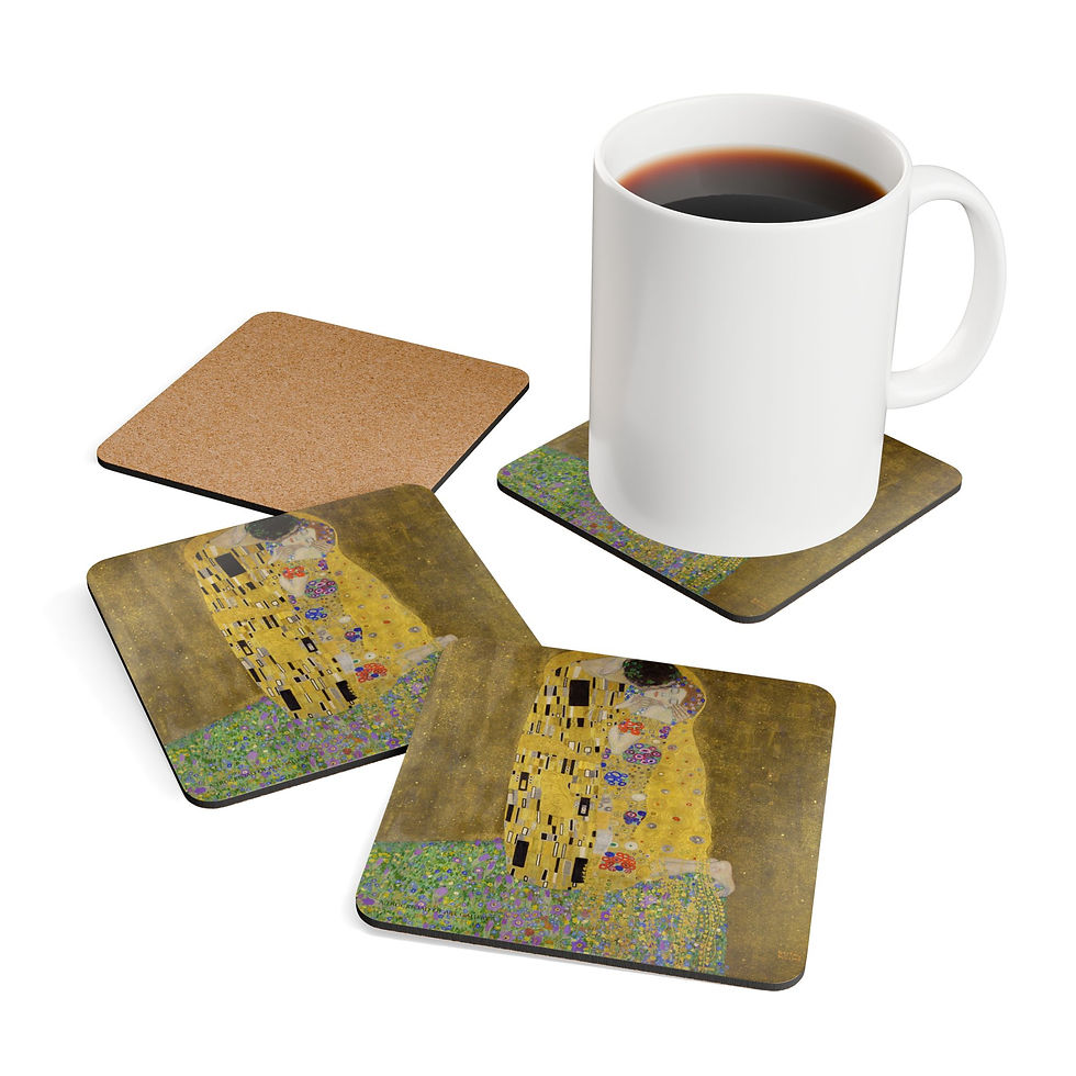 Thumbnail: THE KISS- Gustav Klimt Decorative Drink Coasters (4-Pack)