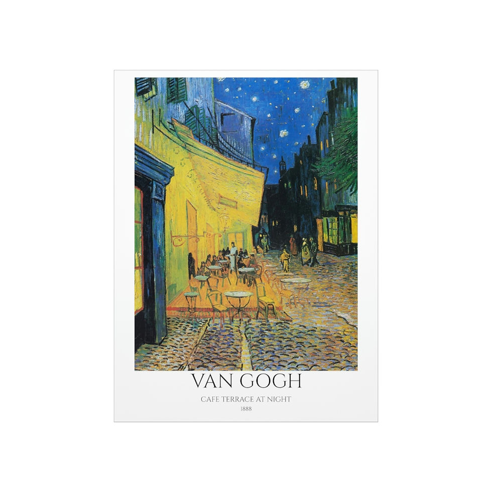 Thumbnail: CAFE TERRACE AT NIGHT Premium Matte Vertical Posters