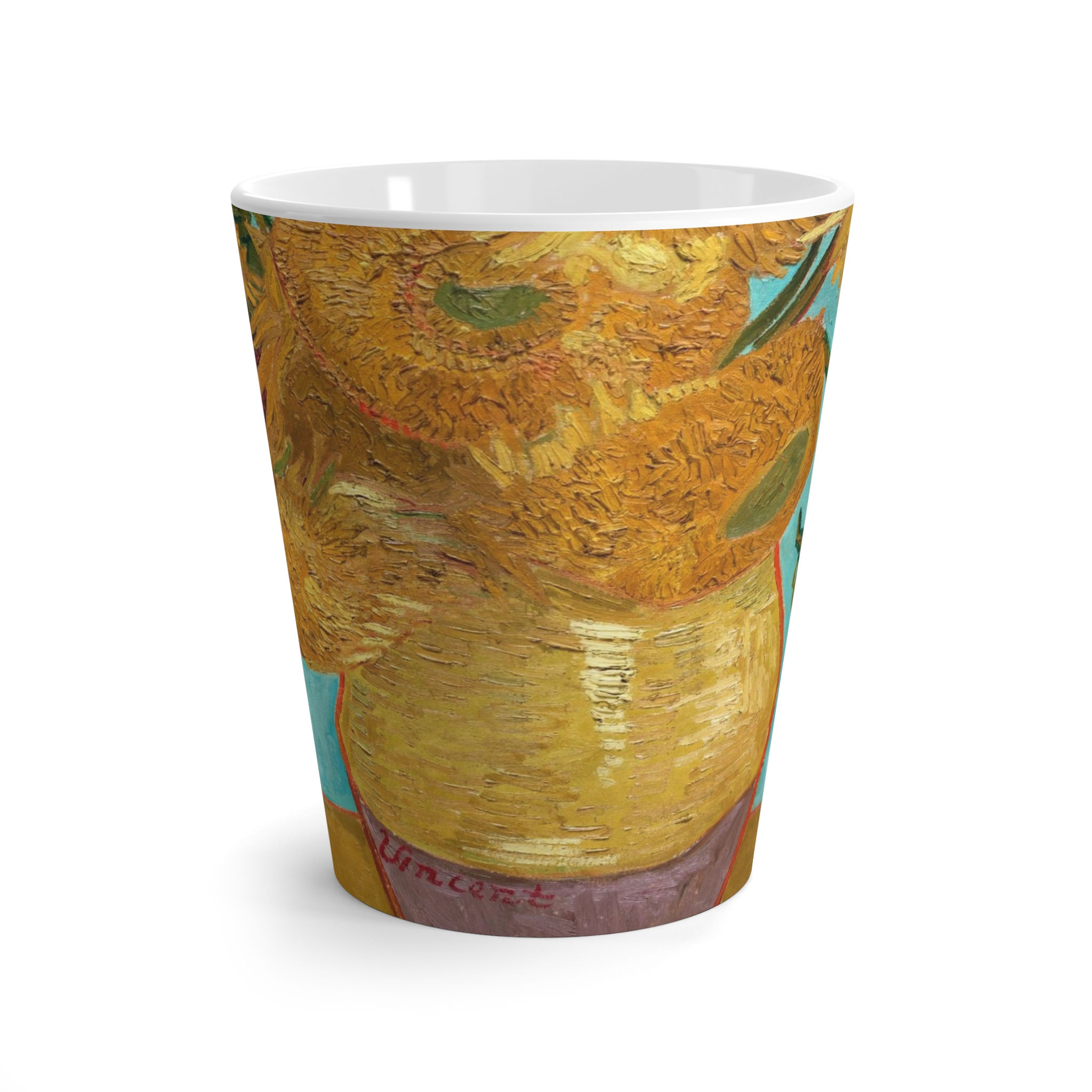 VASE WITH TWELVE SUNFLOWERS Latte Mug – Van Gogh