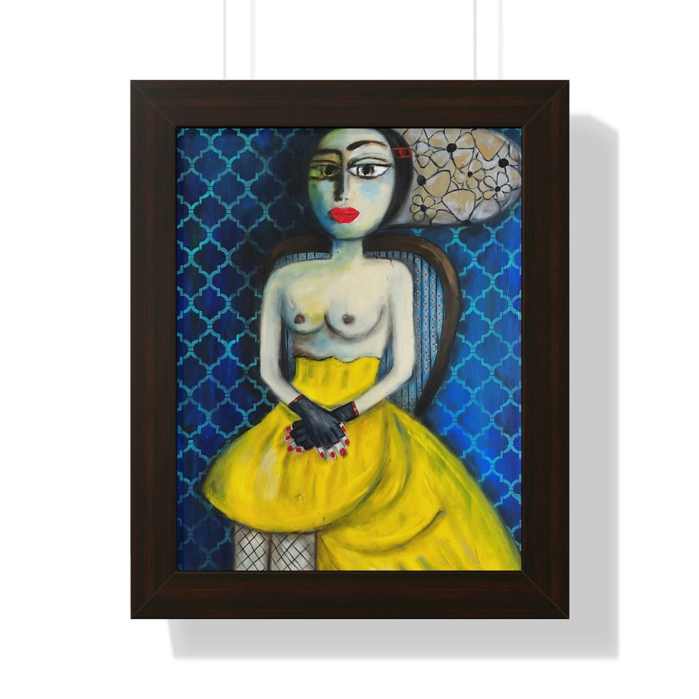 Thumbnail: GIRL WITH YELLOW SKIRT Framed Vertical Poster