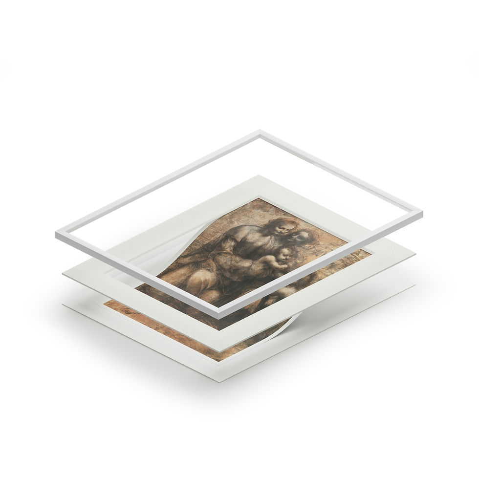 Thumbnail: THE LEONARDO CARTOON Fine Art Prints (Passepartout Paper Frame)